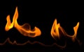 Fire flames on black background Royalty Free Stock Photo