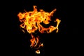 The Fire flames on a black background Royalty Free Stock Photo