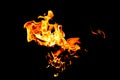 The Fire flames on a black background Royalty Free Stock Photo