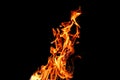 Fire, flames on a black background isolate. Concept fire grill heat weekend barbecue Royalty Free Stock Photo