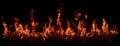 Fire flames on black background Royalty Free Stock Photo