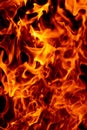 Fire flames on black. Fire background. Fire sparks. Fire glowing effect. Royalty Free Stock Photo