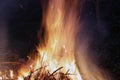 Fire, flames on a black background, fire texture Royalty Free Stock Photo