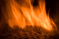 Fire flames with black hole,blaze fire flame texture background Royalty Free Stock Photo