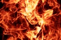 Fire flames on black. Fire inferno. Fire sparks. Fire glowing effect. Royalty Free Stock Photo