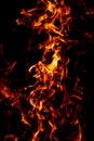 Fire flames on black. Fire sparks. Fire background. Fire effect. Royalty Free Stock Photo