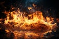 Fire flames border, copy space in the center Royalty Free Stock Photo