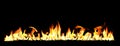 Fire and flames with a burning dark red-orange background. Fire and flames. Royalty Free Stock Photo