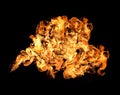 Fire and flames with a burning dark red-orange background. Fire and flames. Royalty Free Stock Photo