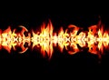 Fire and flames with a burning dark red-orange background. Fire and flames. Royalty Free Stock Photo