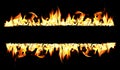 Fire and flames with a burning dark red-orange background. Fire and flames. Royalty Free Stock Photo