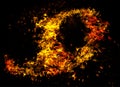 Fire and flames with a burning dark red-orange background. Fire and flames. Element. Royalty Free Stock Photo