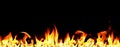 Fire and flames with a burning dark red-orange background. Fire and flames. Royalty Free Stock Photo