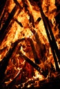 Fire Flames. Burning wood. Fireplace Royalty Free Stock Photo