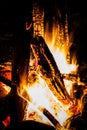 Fire Flames of a campfire in the night Royalty Free Stock Photo