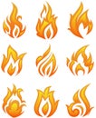 Fire flames - collage Royalty Free Stock Photo