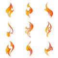 Fire flames. Collage Royalty Free Stock Photo