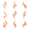 Fire flames. Collage Royalty Free Stock Photo