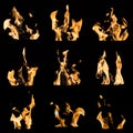 Fire flames collage