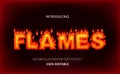 Fire flames editable adobe illustrator text effect. hot and heat suitable for spicy food and burning