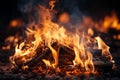 Fire flames enclose, with copy space at the center Royalty Free Stock Photo