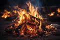 Fire flames enclose, with copy space at the center Royalty Free Stock Photo