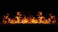 Fire flames flickering against a dark background, creating a dramatic burning flame effect, Ai Generated Royalty Free Stock Photo