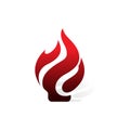 Fire flames icon logo design vector template Royalty Free Stock Photo