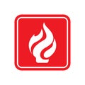 Fire flames icon logo design vector template Royalty Free Stock Photo