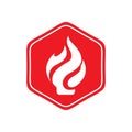 Fire flames icon logo design vector template Royalty Free Stock Photo