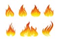 Fire flames icons Royalty Free Stock Photo