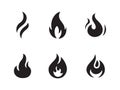 Fire flames icons Royalty Free Stock Photo