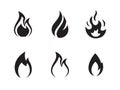 Fire flames icons set Royalty Free Stock Photo