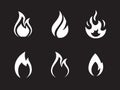 Fire flames icons set Royalty Free Stock Photo