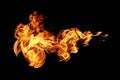 Fire flames isolated on black Royalty Free Stock Photo