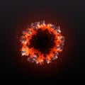 Fire flames isolated on black background. Abstract blaze fire texture for design Royalty Free Stock Photo