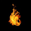 Fire flames isolated on black background texture Royalty Free Stock Photo