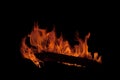 Fire and flames - isolated on black Royalty Free Stock Photo