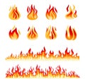 Fire flames isolated Royalty Free Stock Photo