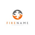 Fire flames, fire Logo design inspiration vector icons Royalty Free Stock Photo