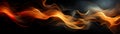 Fire flames over black background. Banner. Copy space.