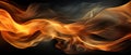 Fire flames over black background. Banner. Copy space.