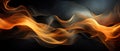 Fire flames over black background. Banner. Copy space.