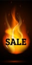 Fire flames sale banner vertical Royalty Free Stock Photo