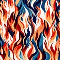 Fire flames seamless pattern. Abstract fire background. Vector Illustration. generative AI