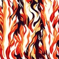 Fire flames seamless pattern. Fire flames background. Fire flames texture. Generative AI