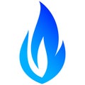Fire flames, set blue icons Royalty Free Stock Photo