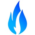 Fire flames, set blue icons Royalty Free Stock Photo