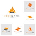 Fire flames, Set of fire Logo design inspiration vector icons Royalty Free Stock Photo