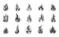 Fire flames silhouette, Fire silhouette, Flame silhouettes, Fire flame vector, Fire flame clipart, Fire flame hand drawing Royalty Free Stock Photo